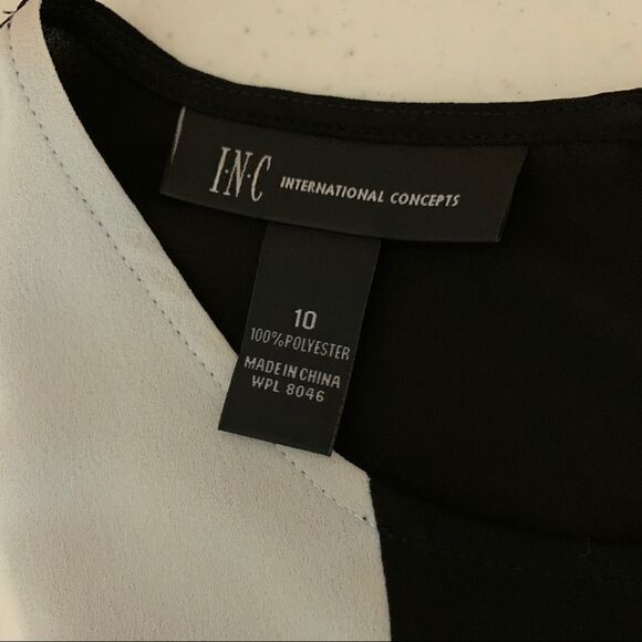 INC size 10 black and white blouse - Picture 5 of 8